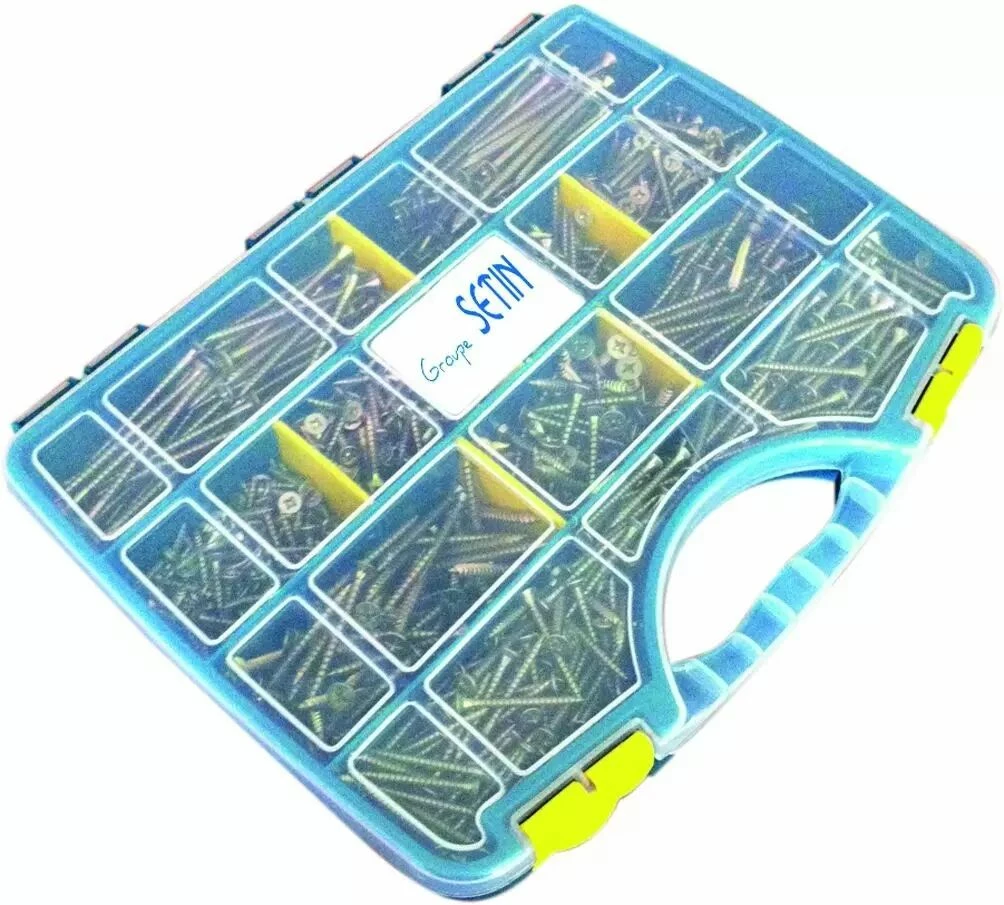 Coffret 1055 Vis Bois Aggloméré Bichromatée Filetage Total Et Partiel 1 Coffret 1055 Vis Bois Aggloméré Bichromatée Filetage Total Et Partiel