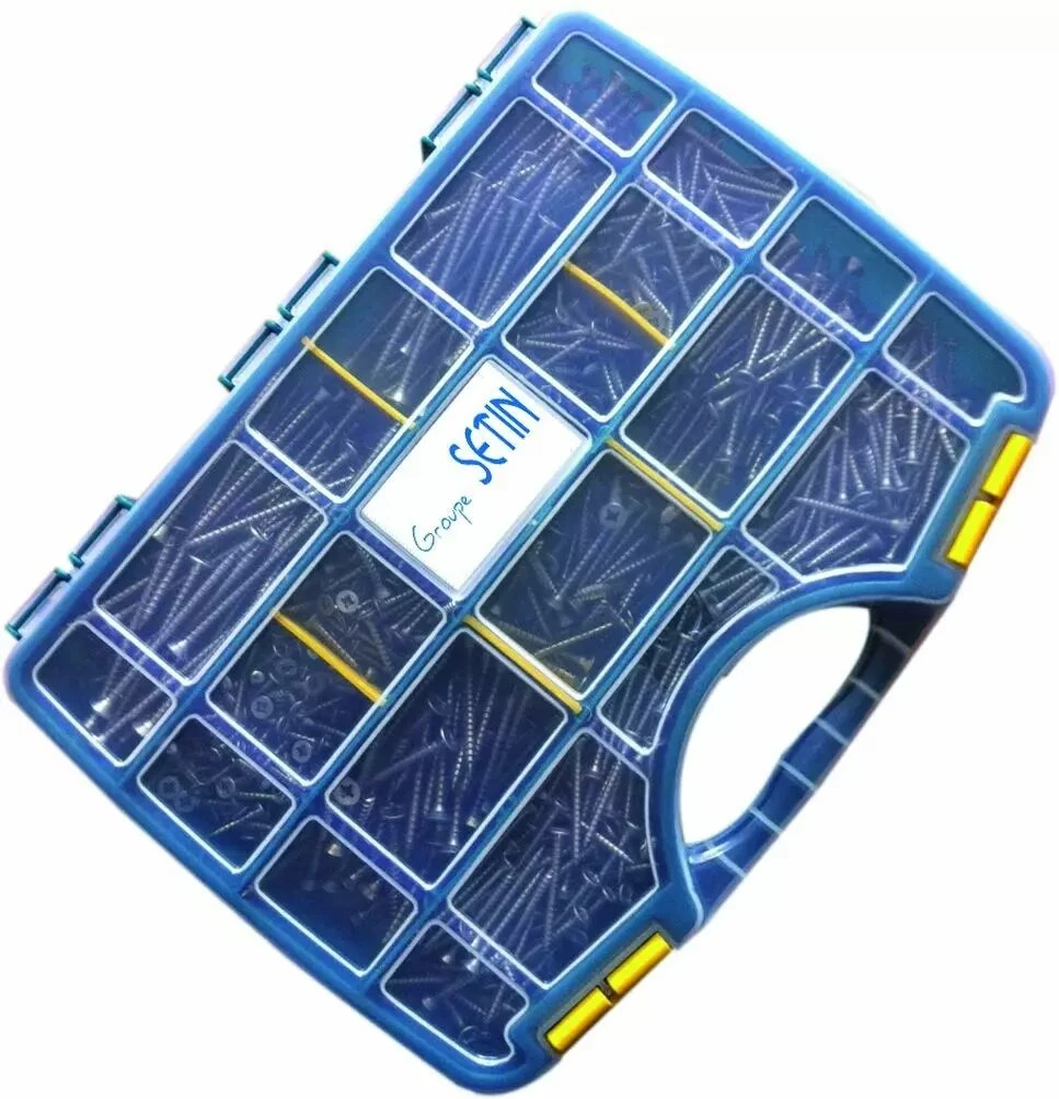 Coffret 1055 Vis Bois Aggloméré Tête Fraisée Empreinte Pozidriv Inox A2 1 Coffret 1055 Vis Bois Aggloméré Tête Fraisée Empreinte Pozidriv Inox A2