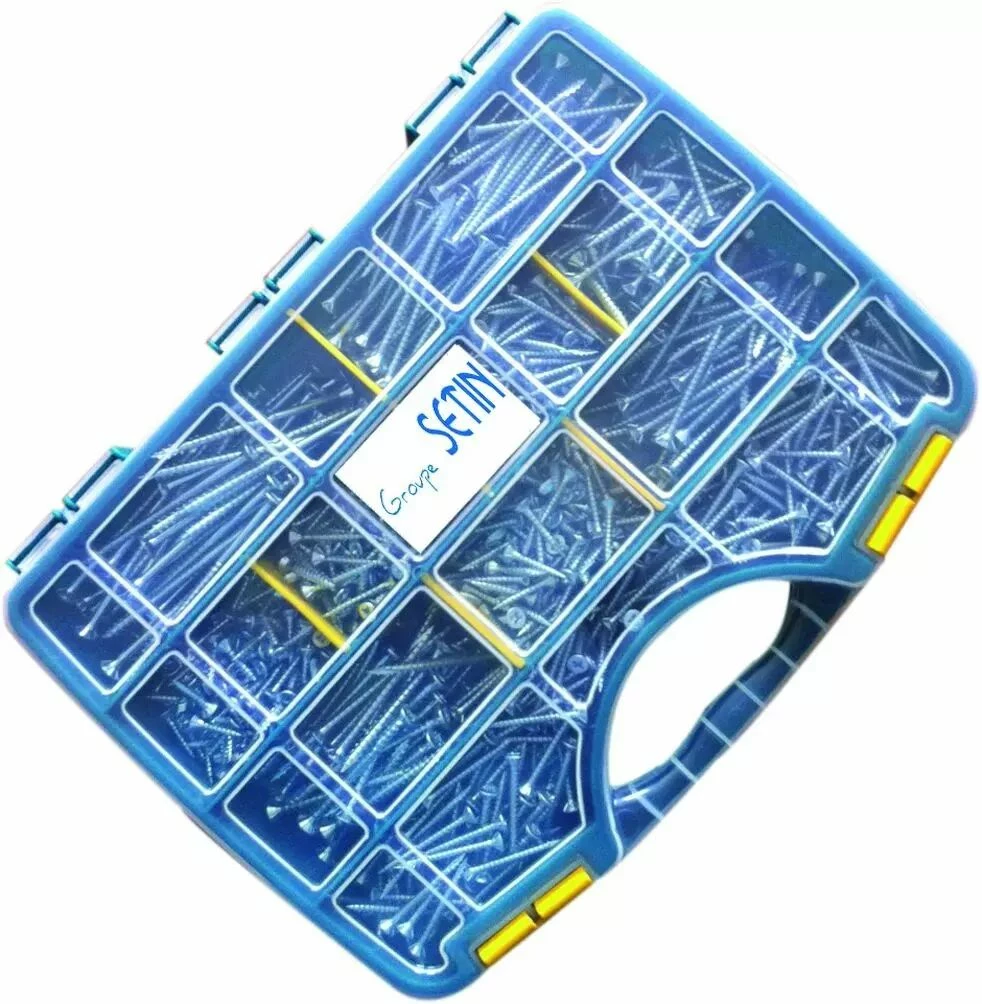 Coffret 270 Vis Bois Aggloméré Zingué Blanc Filetage Partiel 1 Coffret 270 Vis Bois Aggloméré Zingué Blanc Filetage Partiel