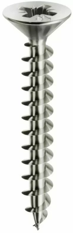 Mustad Vis à Bois Tête Fraisée - Acier Zingué Blanc - Filetage Total