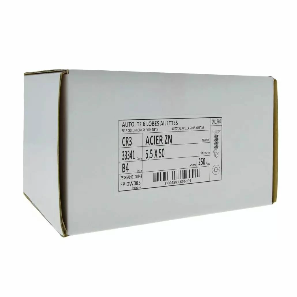 Vis Autoperceuse à Ailettes - Tête Fraisée Crantée Empreinte Torx Acier Zingué 10 Vis Autoperceuse à Ailettes - Tête Fraisée Crantée Empreinte Torx Acier Zingué – Image 10